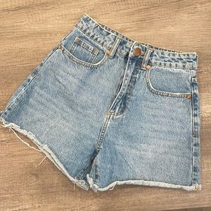 High waisted denim shorts